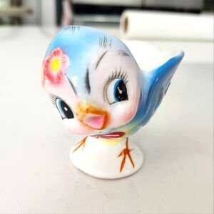 Lefton Vintage Anthropomorphic Blue Bird 🐦 Egg Cup Made In Japan 7174 ES